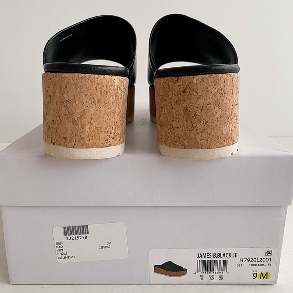 ✨New VINCE James B Leather Platform Slide Sandals 9M - Picture 8 of 10